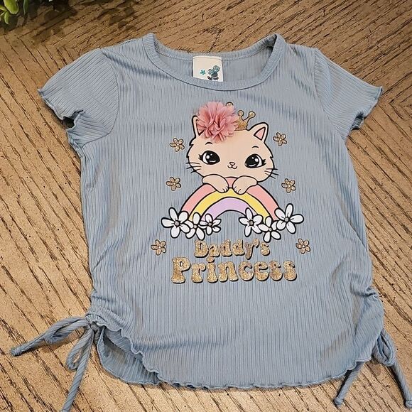 Daddy's Princess Ribbed T Shirt Size 4 - Picture 1 of 8
